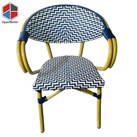 Chaise en rotin blanc bleu 4 pièces avec table en marbre blanc ensemble de table basse meubles de café