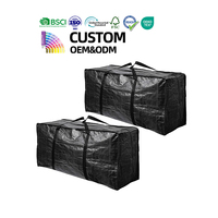 Sac de rangement PE personnalisé, durable, grande capacité, gain de place, pour déménagement, maison, dortoir, avec fermeture éclair