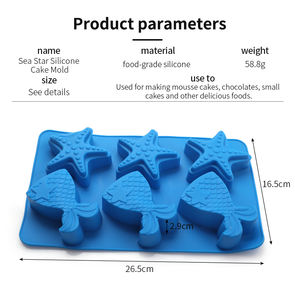 Moldes para hornear con temática navideña, pasteles, cupcakes, artesanías <span class=keywords><strong>de</strong></span> resina, para hacer regalos DIY Kit, molde <span class=keywords><strong>de</strong></span> silicona <span class=keywords><strong>de</strong></span> pez estrella <span class=keywords><strong>de</strong></span> mar para fiesta <span class=keywords><strong>de</strong></span> cumpleaños - Product Image 6