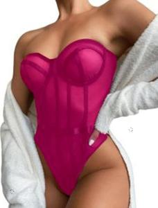 Lingerie sexy pour femmes, ensemble une pièce avec bralette en dentelle et porte-jarretelles, vidéo sexy pour filles 18+ - Product Image 6
