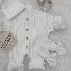 Custom Baby Knit Romper Sweater Creeper Cotton Knitted Newborn Baby Romper