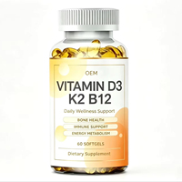 Cápsulas de Gel Suave de Vitaminas y Minerales de Marca Privada con Calcio D3 K2 B12 para la Rutina Nutricional Diaria y el Cuidado Personal