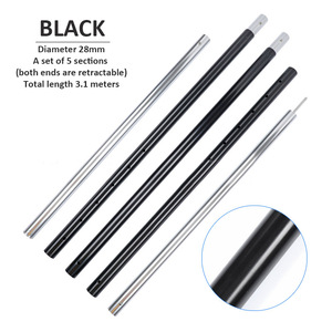 Juego de 5 Varillas de Aluminio Anodizado de Alta Calidad, Plegables y Personalizables, para Toldo de Playa, Camping y Excursionismo - Product Image 5