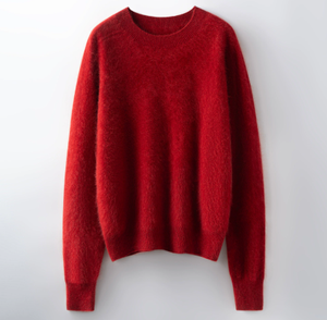 Custom Brush V Neck Thick Fleece V-neck <strong>Sweater</strong> Luxury Oversized Wool Mix Cashmere <strong>Sweater</strong> for Ladies - Product Image 4