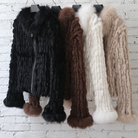 Manteau en fourrure de lapin de haute qualité Tyan, chaud pour l'hiver, veste en fourrure pour femmes, fourrure de lapin véritable, manteau réversible en fourrure de renard