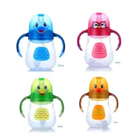 New Baby Feeding Products BPA Free 3で1 Lovely Cartoon 210ミリリットル/280ミリリットルBaby Sippy Cup/Baby Training Bottle With Straw