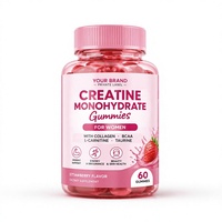 Gummies de créatine monohydrate OEM pour femmes avec collagène, BCAA, L-Carnitine, Taurine, saveur fraise