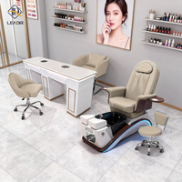 Fauteuil de pédicure personnalisé avec massage des pieds, fauteuil de spa pour les pieds et ensemble de table de manucure pour salon de manucure