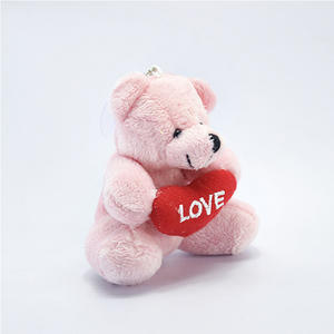 <span class=keywords><strong>Faire</strong></span> des porte-clés en peluche ODM EN71 standard saint valentin mignon rose <span class=keywords><strong>amour</strong></span> ours en peluche avec coeur - Product Image 3