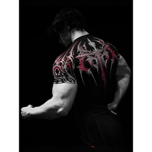 Camiseta Deportiva para Hombre, Estilo <span class=keywords><strong>Diablo</strong></span>, Marca de Moda Americana Brdivinity, de Secado Rápido, Elástica, Transpirable, Ajustada, con Estampado de Letras - Product Image 2