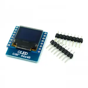 0.66英寸OLED显示模块，适用于WEMOS D1 MINI ESP32模块AVR STM32 64x48 0.66 “LCD屏幕IIC I2C OLED