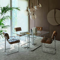 Fauteuil de salle à manger moderne en acier inoxydable avec design écologique, durable et imperméable pour l'ameublement de la maison dans le salon et la salle à manger