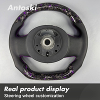 Volante de fibra de carbono forjado negro y morado personalizado con pantalla LED inteligente para Mini R56 R53 R51 R52 R54 R55 R60 R61