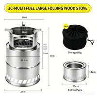 Accessoires de cuisine pour le camping en plein air, équipement de randonnée, réchaud pliable en acier inoxydable, brûleur au propane, rangement facile, mini brasero