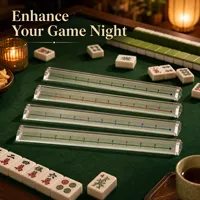Nouveauté : Poussoirs de Mahjong en Acrylique Forme Vague, Supports Antidérapants Transparents pour Tuiles de Mahjong, Accessoires pour Jeu de Mahjong Américain