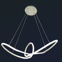 Suspension LED Courbe Créative Blanche 60W Dimmable Moderne pour Chambre et Salon avec Driver Isolé Certifié CE ROHS