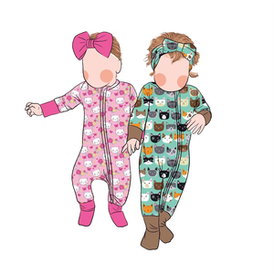 Little Glow Kid Groothandel Hot Selling Boutique Geprint 95% Bamboe Koel en Gezellig Bamboe Vezel Rompertje voor Kinderen - Product Image 6