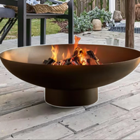 Table de foyer au gaz YIJIE moderne en bronze de silicone, 1 mètre (100 cm, 1000 mm), design nid d'oiseau, sans fumée, revêtement poudré, pour cuisson extérieure et terrasse