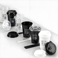 Nouvelle arrivée 12oz 16oz 20oz 24oz gobelets en plastique transparent pour boisson froide avec couvercles pour café et magasin de jus de fruits