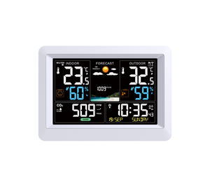 Station météo sans fil avec moniteur de qualité de l'air <span class=keywords><strong>CO2</strong></span> Écran VA Thermomètre numérique Hygromètre Horloge LED avec station météo - Product Image 2