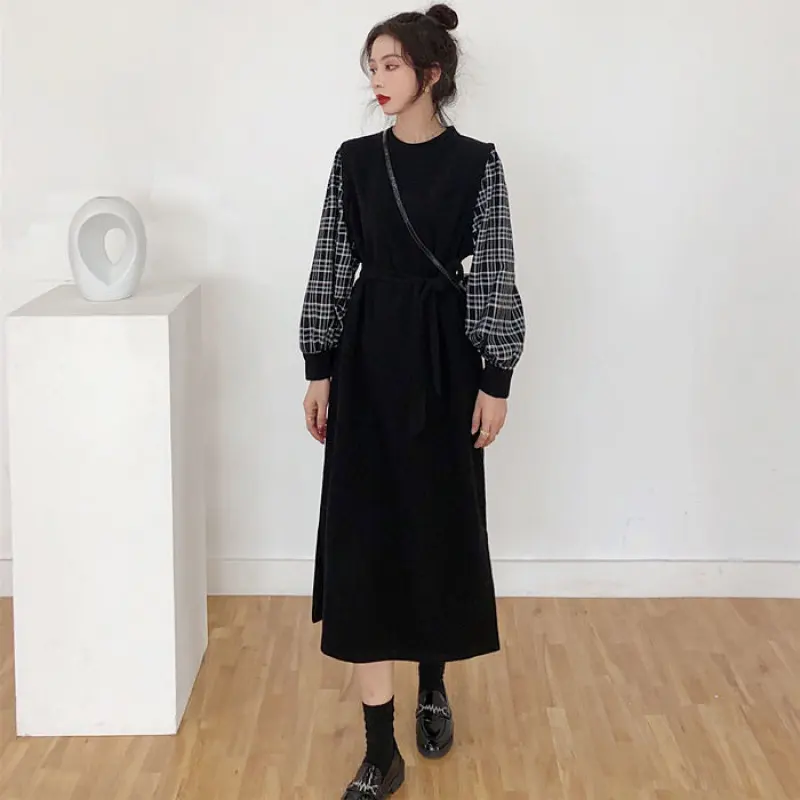 Women Summer Knitwear factory custom Autumn Ladies elegant casual Polo collar long sleeve knit sweater dress