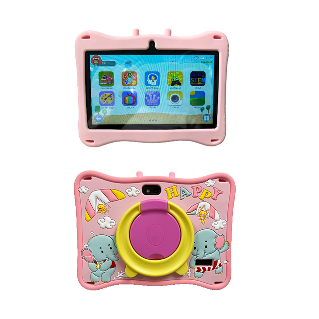 New 7-inch Children's Learning Tablet Computer MTK Android 8.1 Wi-Fi Waterproof Built-in Stand Anti-drop Silicone Design