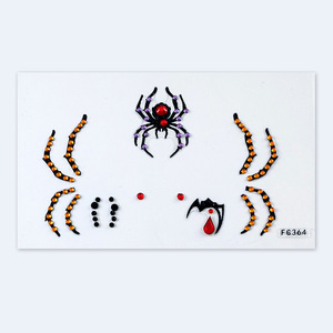 Halloween Face Rhinestone Stickers Spider Witch Dark Style Makeup Party Stage Performance FG364 - Product Image 1
