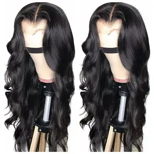 Wholesale straight body wave raw virgin hair glueless pre plucked 13x4 hd lace frontal ladies original human hair wigs