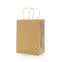 Sacs cadeaux de luxe en carton blanc imprimé à pois dorés/argentés, recyclables, avec poignées et ruban - Logo personnalisé, emballage pour vêtements