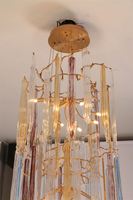 Lustres en cristal modernes de luxe en aluminium doré pour l'intérieur, éclairage d'escalier, luminaires suspendus pour hall d'hôtel, escalier