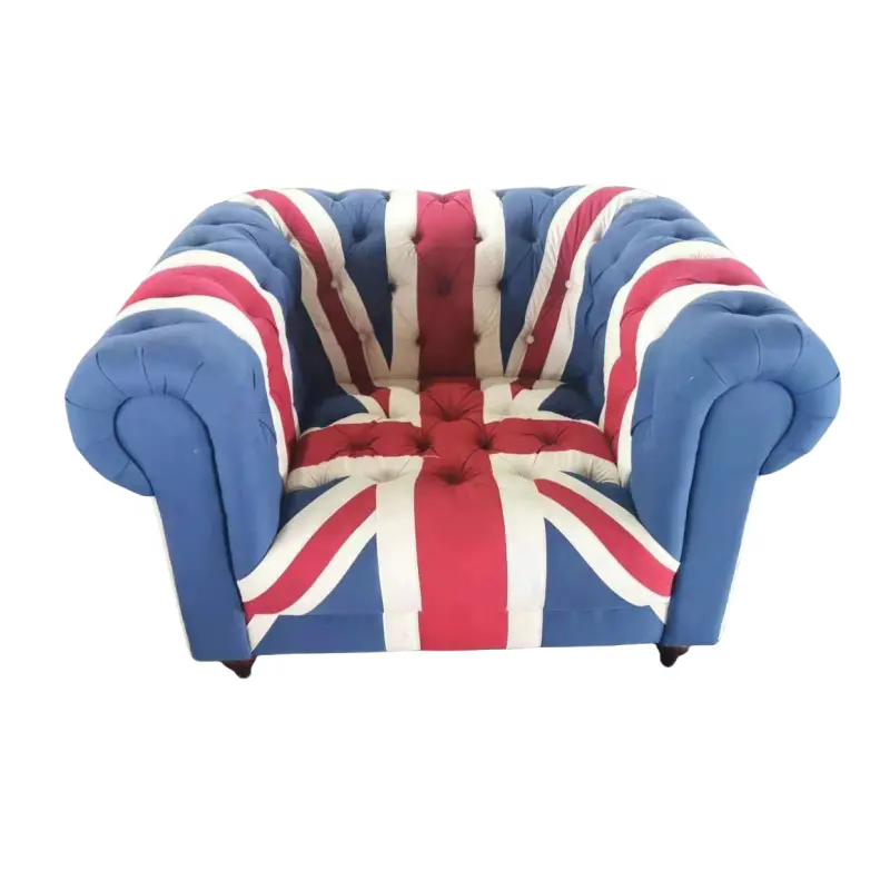 Drapeau de l'Angleterre chaise de canapé simple boutons tissu accent canapé fauteuil vintage salon designer fauteuil et canapé chaises