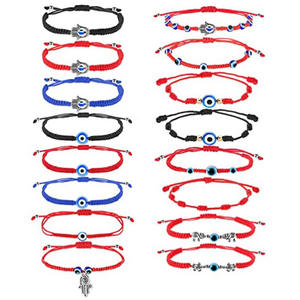 Pulsera de <span class=keywords><strong>la</strong></span> <span class=keywords><strong>amistad</strong></span> para hombre y mujer, cuerda trenzada ajustable, de <span class=keywords><strong>la</strong></span> suerte, hecha a mano, Color Rojo - Product Image 2