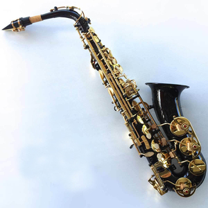 Saxofón alto negro, instrumento de viento, clave Eb F #   Llaves de Latón Lacado en Oro al por Mayor - Product Image 4