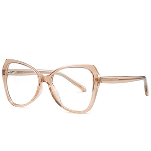 Gafas ópticas de ojo de gato con montura redonda a <span class=keywords><strong>la</strong></span> moda TR90 con luz antiazul, colores opcionales de montura negro, rojo y azul - Product Image 5