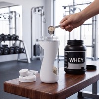 Bouteille de protéines de 28 oz sans BPA, anti-fuite, écologique, avec marqueur de temps - Design moderne pour la salle de sport, le bureau, l'école, la randonnée