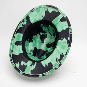 Nouveau chapeau de jazz vintage en <span class=keywords><strong>laine</strong></span> 100% turquoise à large bord en forme de cloche pour l'équitation et les fêtes en plein air - Product Image 4