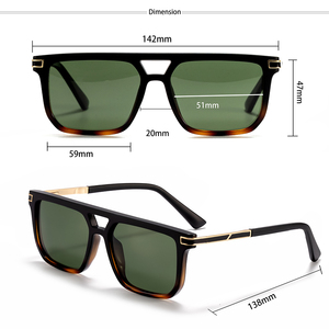 Gafas de sol cuadradas al por mayor para hombre con prescripción, diseño de patillas único, gafas de sol ópticas personalizadas, gafas retro de viaje para mujer - Product Image 5