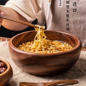 LCLIVING Acacia Wood Square Bowls Set 19-19.9cm Durable Eco Friendly <b>Microwave</b> Safe Home Use - Product Image 2