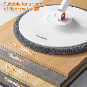 Bộ lau nhà xoay và xô JOYBOS bằng sợi microfiber, cán lau bằng thép không gỉ, kèm 2 miếng lau - Product Image 2