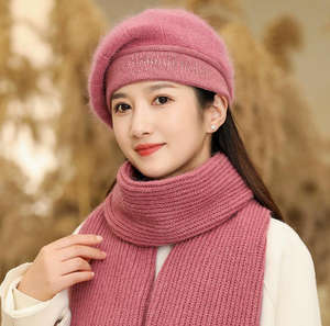 <span class=keywords><strong>Ensemble</strong></span> 2 pièces : <span class=keywords><strong>Béret</strong></span> et <span class=keywords><strong>écharpe</strong></span> tendance, chaud et polyvalent, pour le cyclisme, protection des oreilles, collection automne-hiver, version coréenne - Product Image 3