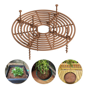 Ensemble <span class=keywords><strong>de</strong></span> 4 protections <span class=keywords><strong>de</strong></span> pots <span class=keywords><strong>de</strong></span> fleurs anti-basculement pour intérieur et extérieur, avec 8 étiquettes <span class=keywords><strong>de</strong></span> plantes en bois - Product Image 6