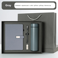 Coffret Cadeau d'Entreprise Personnalisé de Luxe en Cuir PU Magnétique A5 avec Carnet, Stylo et Tasse Thermos