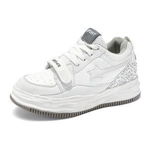 Baskets blanches de 8 cm à talon compensé invisible, style vintage, pour hommes et femmes, respirantes et confortables, idéales pour le sport - Product Image 5