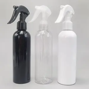 250ml Empty PET Cylindrical Plastic Black Trigger Spray 8 Oz Spray Bottle With Black Trigger Sprayer