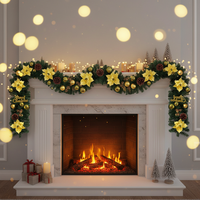 Guirlande de Noël AYOYO de 2,7 mètres, luxueuse et dense, pour décoration festive