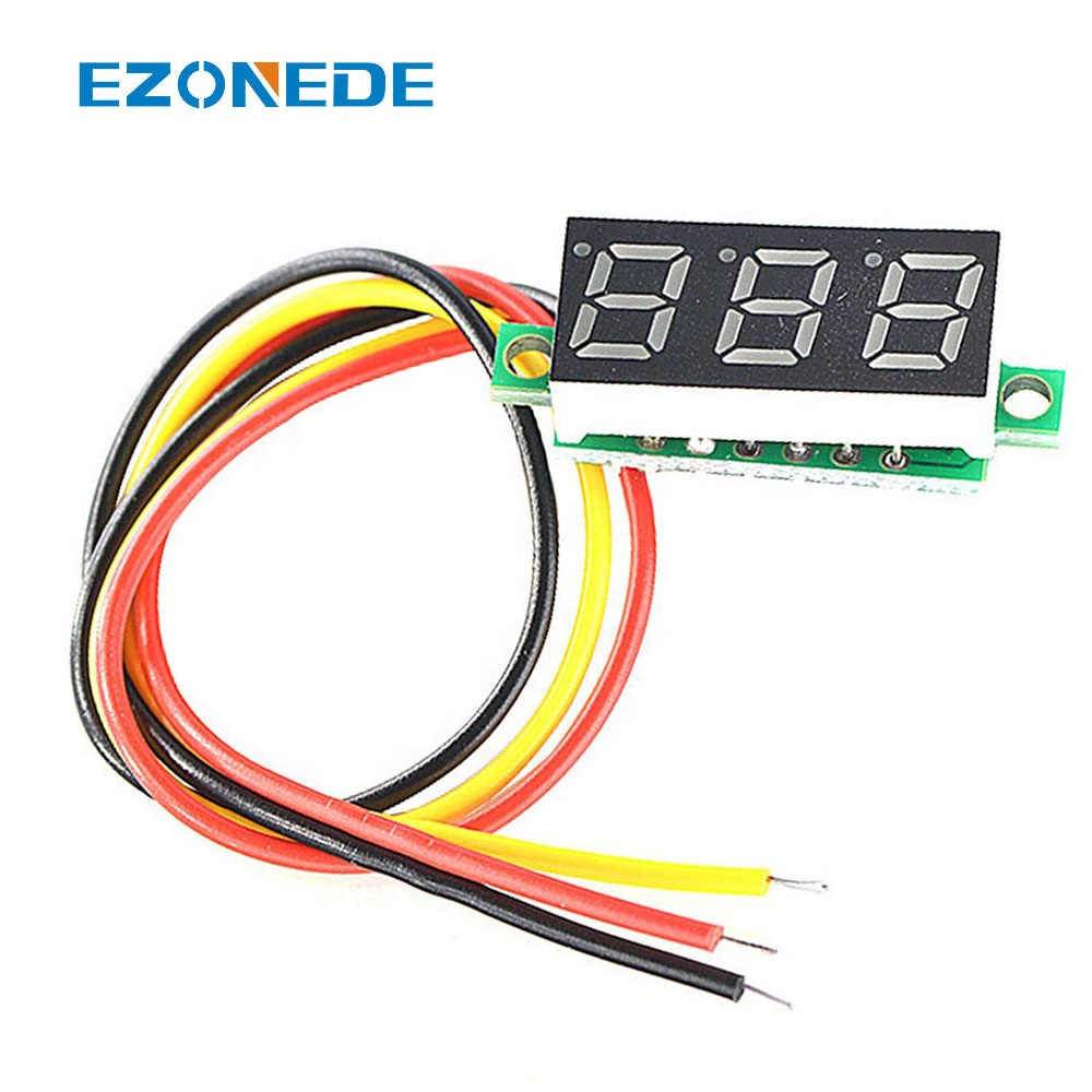 10 Voltmetri Digitali Mini Da 0,28 Pollici - Display LED Rosso A 3 Cifre, 2 Fili, Per Pannelli E Progetti Elettronici