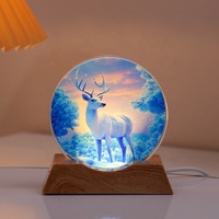 Nouvelle lampe de table moderne pour la planète, en cristal, rechargeable par USB, veilleuse de chambre à coucher, gravure interne, lumière d'ambiance lumineuse