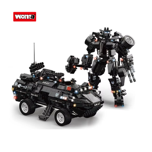 WOMA खिलौने C0551 खुद के ब्रांड छात्र बच्चों के शैक्षिक 2 में 1 रोबोट शहर पुलिस स्वात बख़्तरबंद गार्ड इमारत ब्लॉकों पहेली सेट - Product Image 1