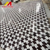 Auf Maß zuges chnitten Wasserstrahl Marmor Medaillon Inlay Teppich fliese für Innen Lobby Korridor Eingang Marmor Muster Boden Design Fliese