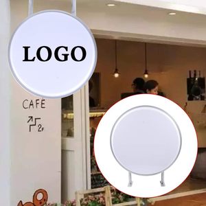 Double Sided Waterproof Outdoor <b>Advertising</b> Projecting Round Lightbox Led <b>Light</b> <b>Box</b> Sign for Logo Cafés Bars Restaurants - Product Image 5